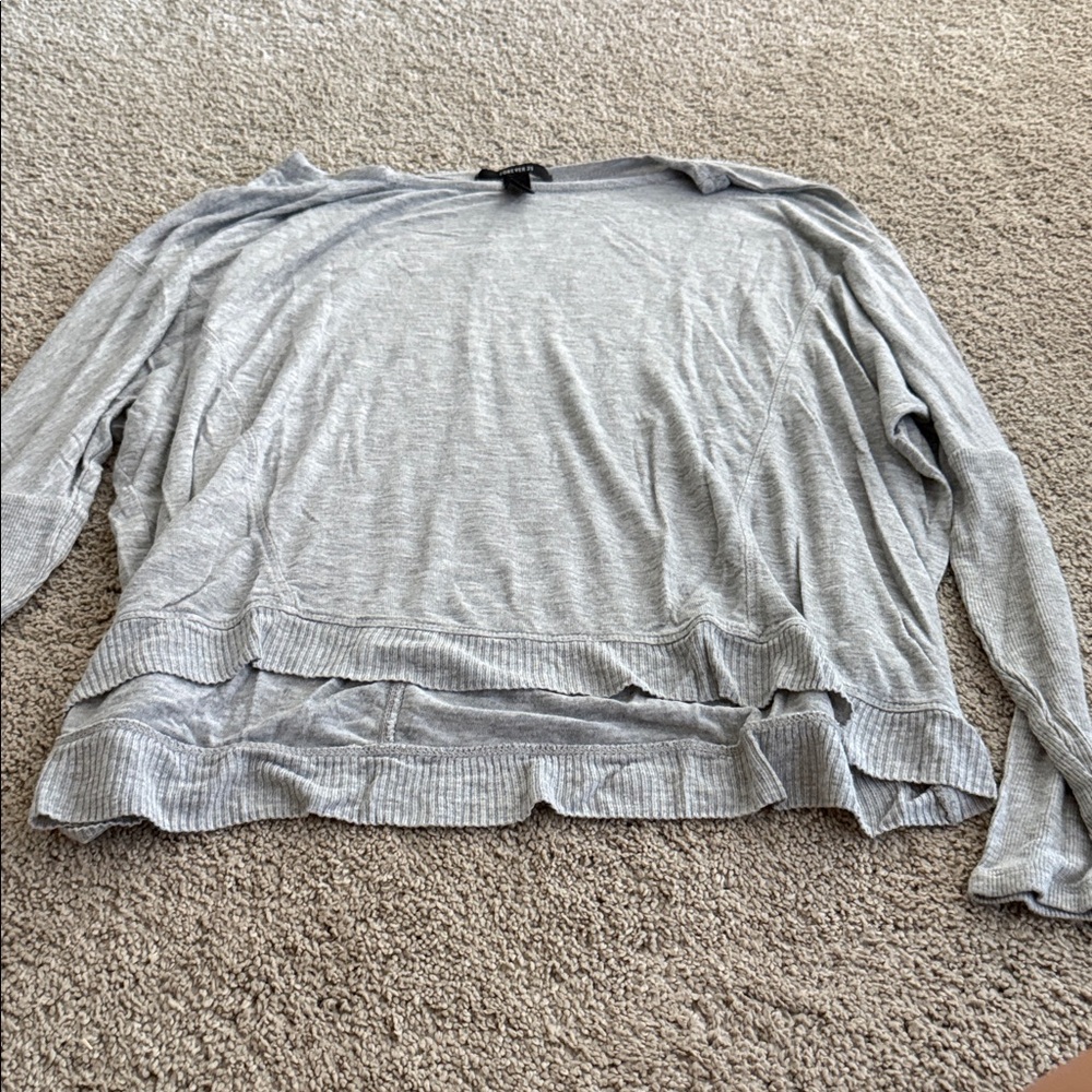 Forever 21 Gray Long Sleeve Top